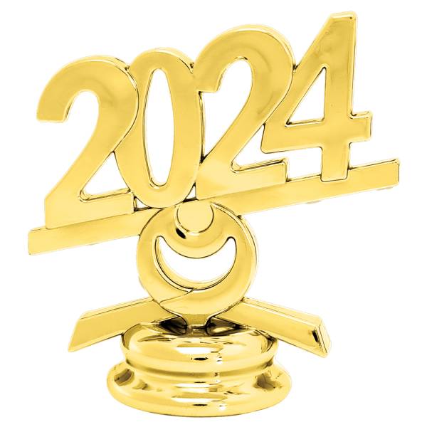 2 1/2" Gold Circle 2024 Year Date Trophy Trim Piece