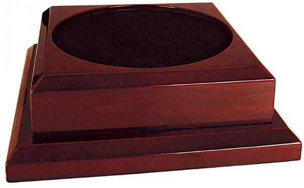 Rosewood Royal Piano Finish Pedestal Base - No Hole - 9" x 9"