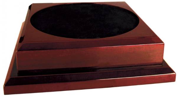 Rosewood Royal Piano Finish Pedestal Base - No Hole - 11" x 11"