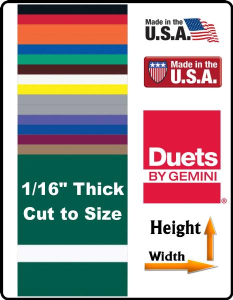 Gemini Duets Select Laser Series Plastic 24 Colors - Blank - Cut to Size #1
