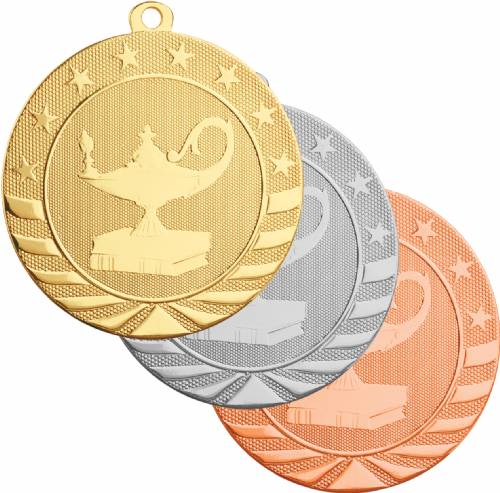 2" Lamp of Knowledge Starbrite Series Medal