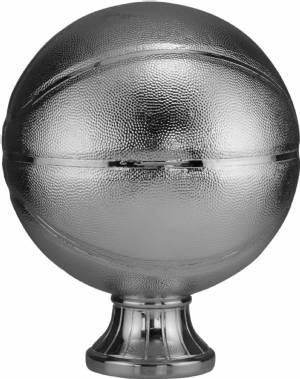 11 1/2" Silver Metallized Basketball Resin