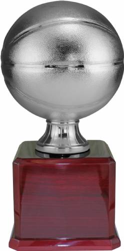 17 1/2" Silver Metalized Basketball Resin Trophy Kit
