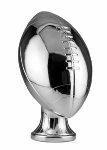 11" Silver Metalized Lifesize Football Resin