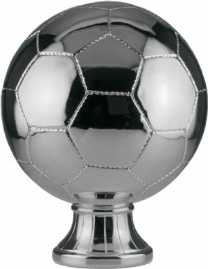 10 1/2" Silver Metallized Soccer Ball Resin