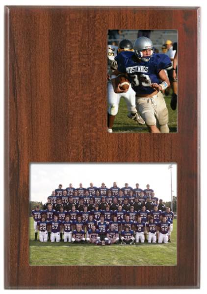 9" x 13" Cherry Finish Slide-In Frame Plaque with 2 Windows