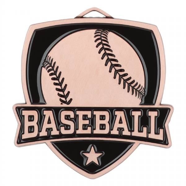 2 1/2" Baseball Shield Series Award Medal #4