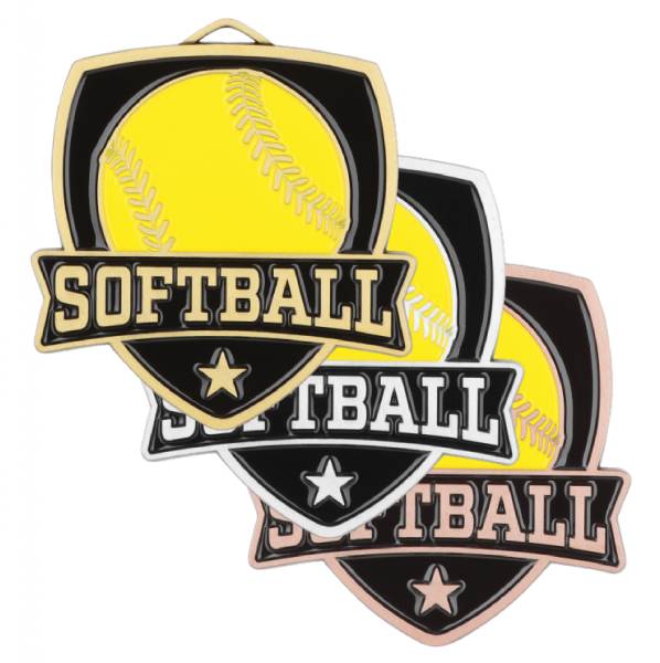 2 1/2" Softball Shield Series Award Medal