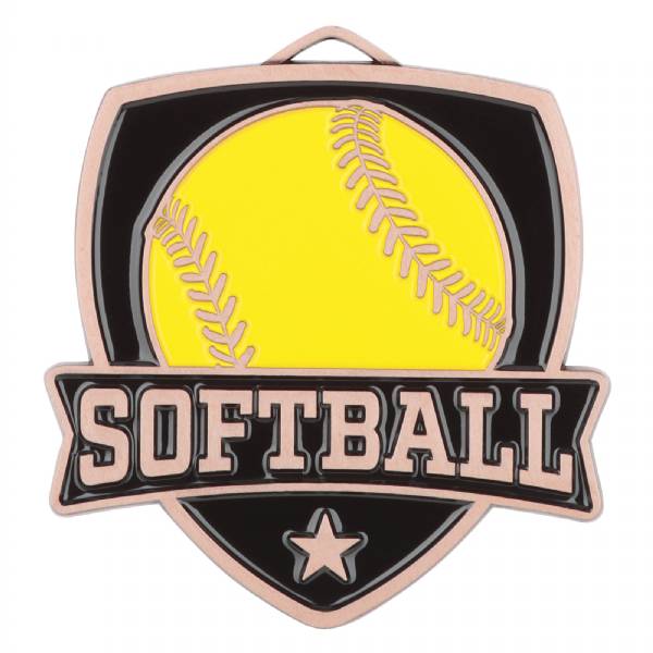 2 1/2" Softball Shield Series Award Medal #4