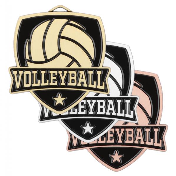 2 1/2" Volleyball Shield Series Award Medal