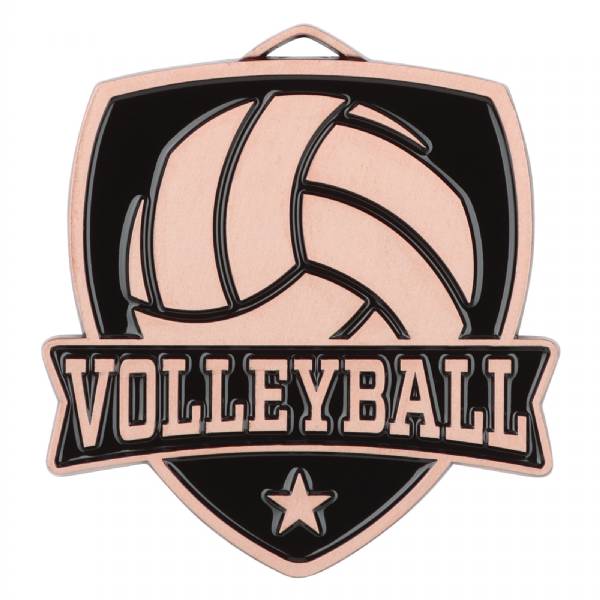 2 1/2" Volleyball Shield Series Award Medal #4