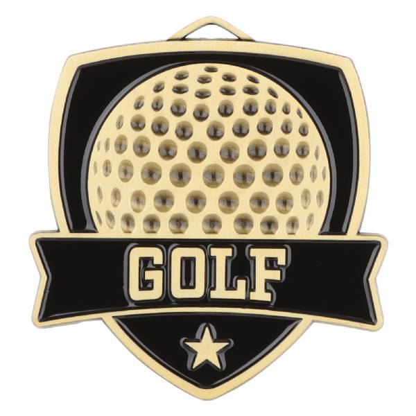 2 1/2" Golf Shield Series Award Medal #2