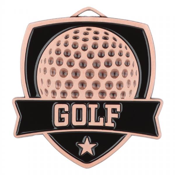 2 1/2" Golf Shield Series Award Medal #4