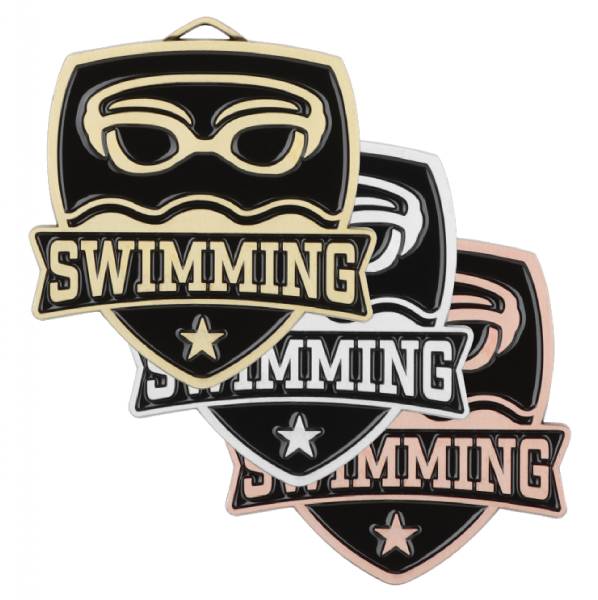 2 1/2" Swimming Shield Series Award Medal