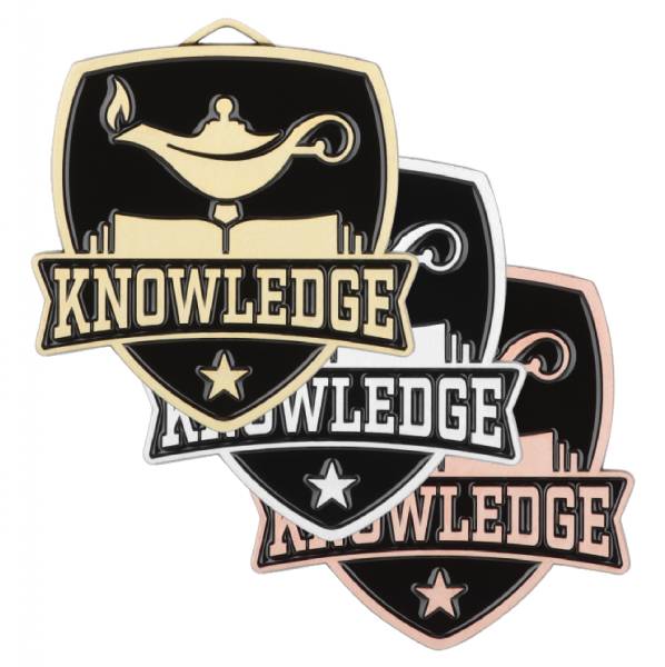 2 1/2" Knowledge Shield Series Award Medal