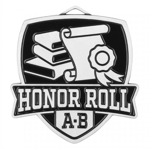2 1/2" Honor Roll "A-B" Shield Series Award Medal #3