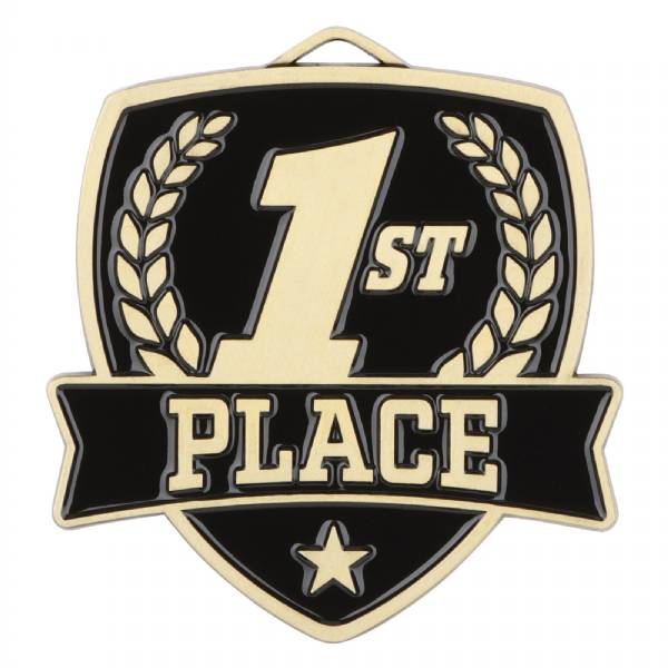 2 1/2" 1st Place Shield Series Award Medal