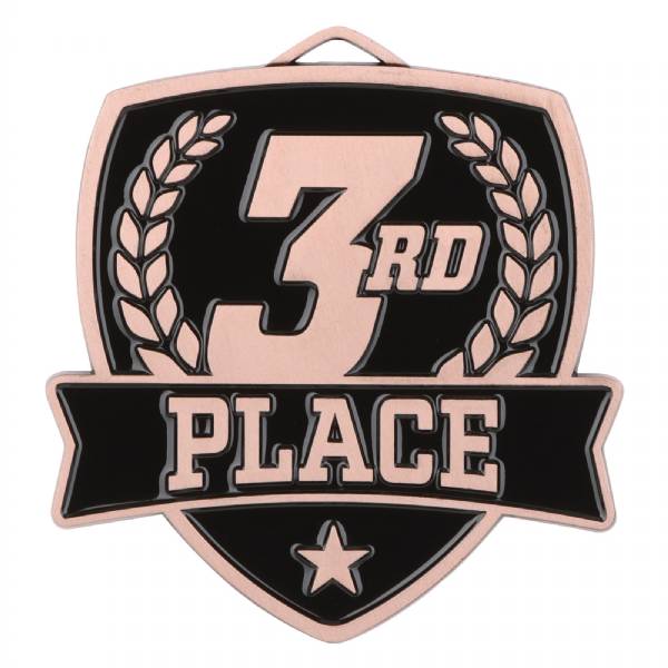 2 1/2" 3rd Place Shield Series Award Medal