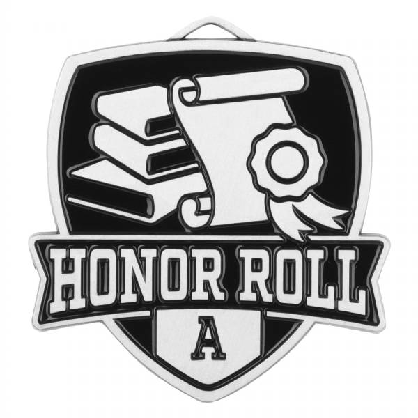 2 1/2" Honor Roll "A" Shield Series Award Medal #3