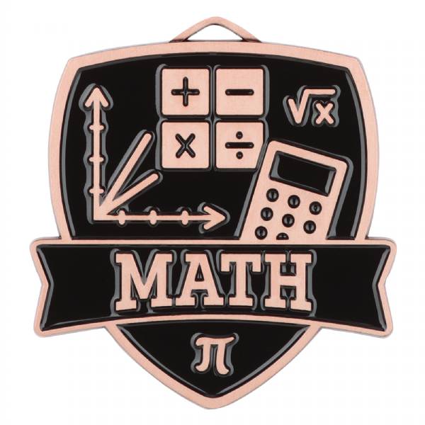 2 1/2" Math Shield Series Award Medal #4