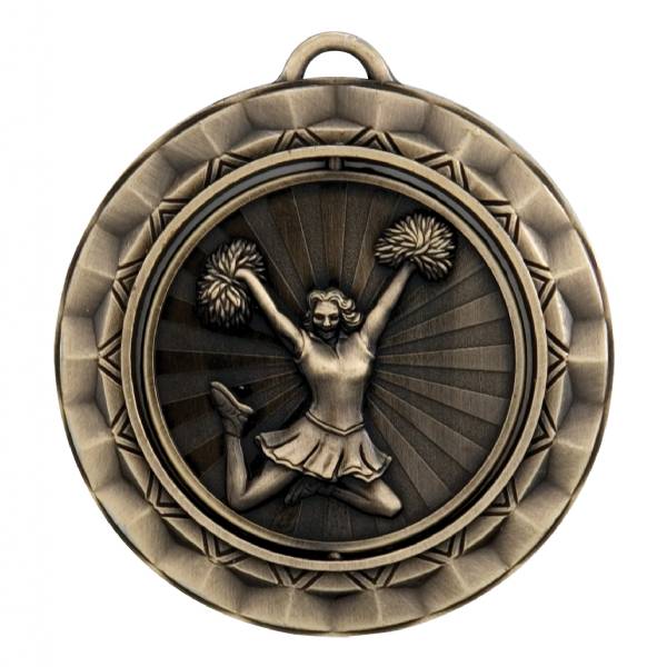 2 5/16" Spinner Series Cheerleader Award Medal #2