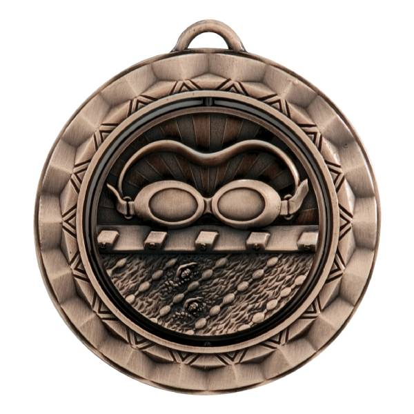 2 5/16" Spinner Series Swimming Award Medal #4