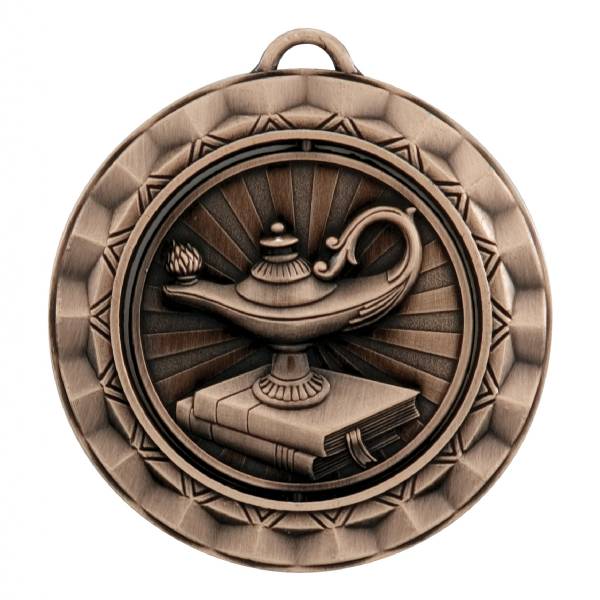 2 5/16" Spinner Series Lamp of Knowledge Award Medal #4