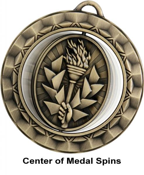 2 5/16" Spinner Series Lamp of Knowledge Award Medal #5