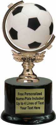 7" Spinning Soft - Soccer Ball Trophy Kit with Pedestal Base
