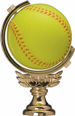 5" Soft Softball Spinner Gold Trophy Figure