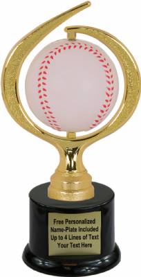 8" Spinning Soft - Baseball Trophy Kit with Pedestal Base