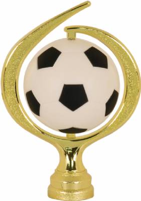 6" Color Soft Swirl Soccer Spinner Gold Trophy Figure