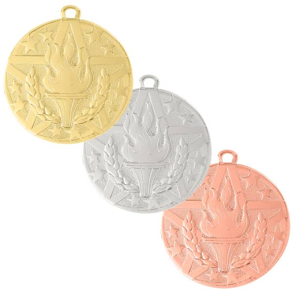 2" Victory Torch StarBurst Series Medal
