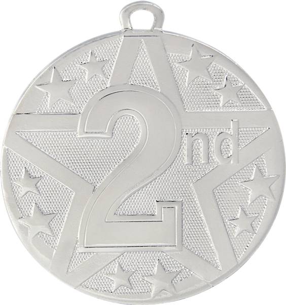 2" Silver 2nd Place StarBurst Series Medal