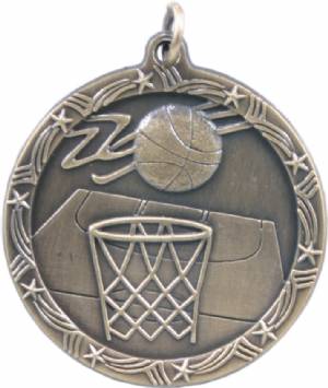 Shooting Star 1 3/4" Basketball Award Medal #2