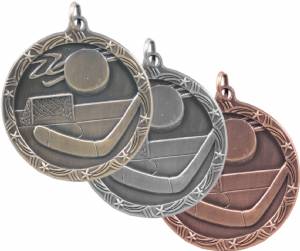 Shooting Star 1 3/4" Hockey Award Medal