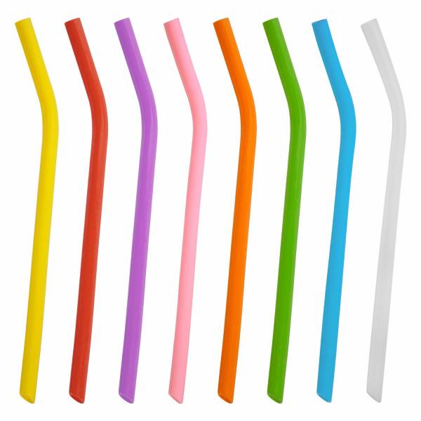 Silicone Reusable Drinking Straw 10" 8-colors Small