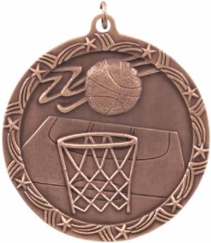 Shooting Star 2 1/2" Basketball Award Medal #4
