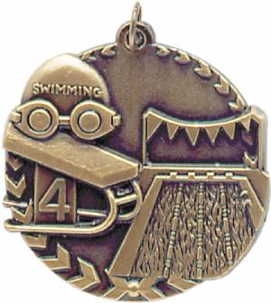 Millennium 1 3/4" Award Swimming Medal #2