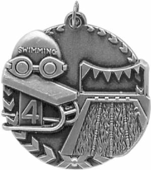 Millennium 1 3/4" Award Swimming Medal #3