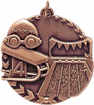 Millennium 1 3/4" Award Swimming Medal #4