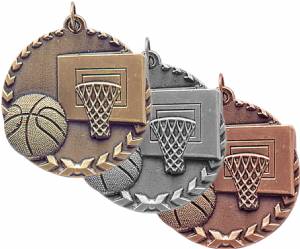 Millennium 1 3/4" Award Basketball Medal #1