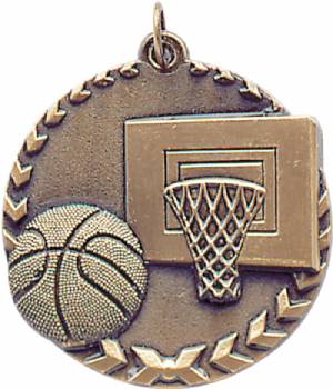 Millennium 1 3/4" Award Basketball Medal #2