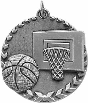 Millennium 1 3/4" Award Basketball Medal #3
