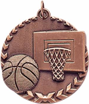 Millennium 1 3/4" Award Basketball Medal #4