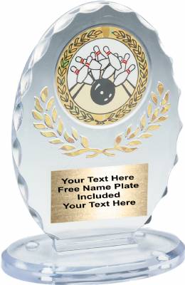 Clear / Gold 5 1/4" Standing Oval Trophy #2