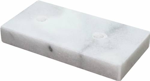 White Marble Trophy Base 2 1/2" x 5" 2 Hole