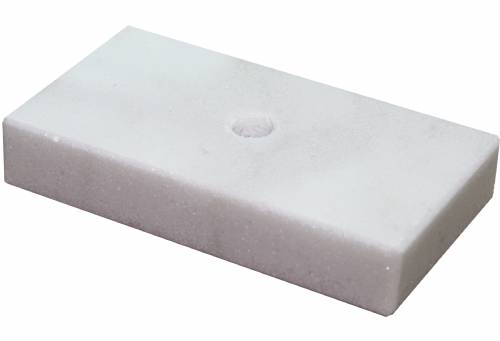 White Marble Trophy Base / Lid 2" x 4" 1 hole