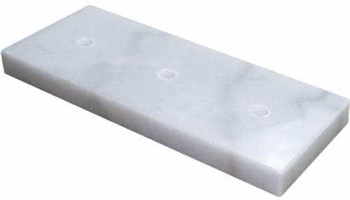 White Marble Trophy Base 8 1/2" x 3 1/2" 3 Hole