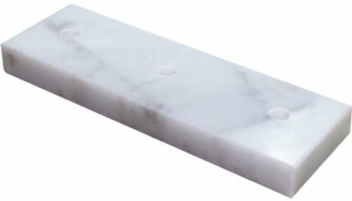 White Marble Trophy Lid 7 1/2" x 2 1/2" 3 Hole